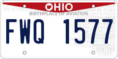 OH license plate FWQ1577