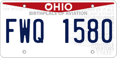 OH license plate FWQ1580