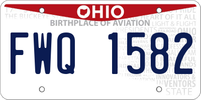 OH license plate FWQ1582