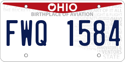 OH license plate FWQ1584