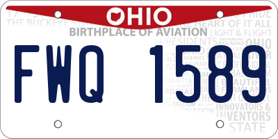 OH license plate FWQ1589