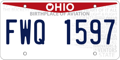 OH license plate FWQ1597