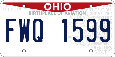 OH license plate FWQ1599