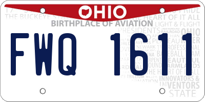 OH license plate FWQ1611