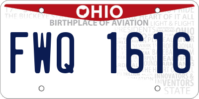 OH license plate FWQ1616