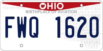 OH license plate FWQ1620
