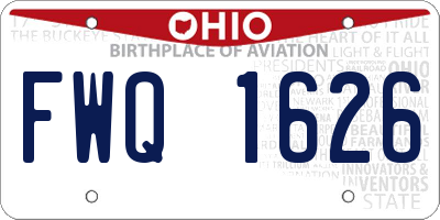 OH license plate FWQ1626