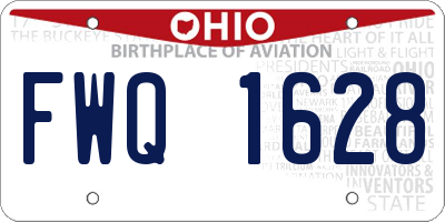 OH license plate FWQ1628