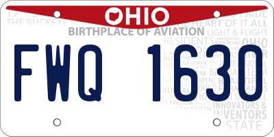 OH license plate FWQ1630