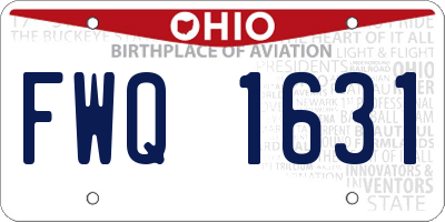 OH license plate FWQ1631