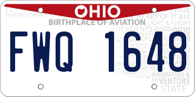 OH license plate FWQ1648