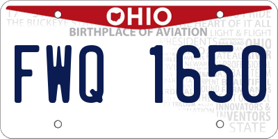 OH license plate FWQ1650