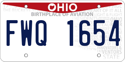 OH license plate FWQ1654