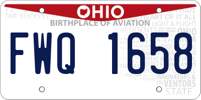 OH license plate FWQ1658