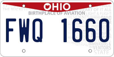 OH license plate FWQ1660