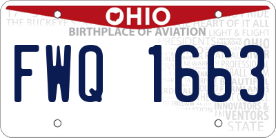 OH license plate FWQ1663