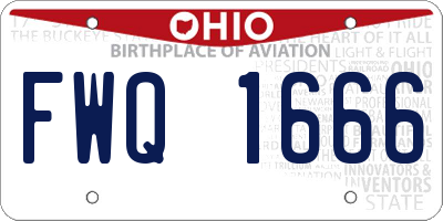 OH license plate FWQ1666