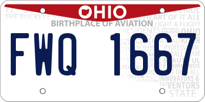 OH license plate FWQ1667