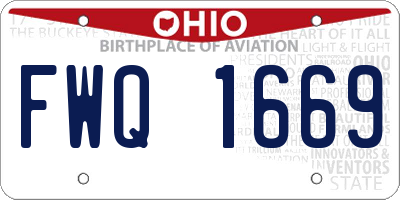 OH license plate FWQ1669