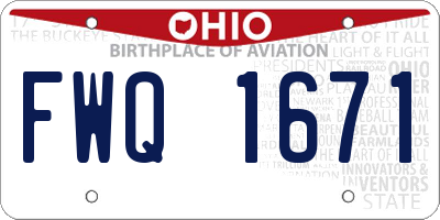 OH license plate FWQ1671