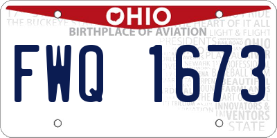 OH license plate FWQ1673