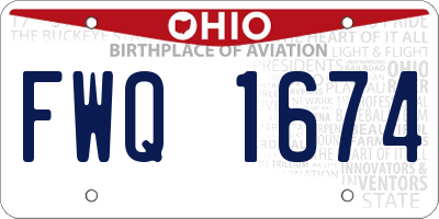 OH license plate FWQ1674