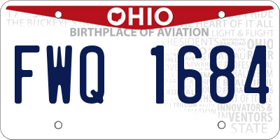 OH license plate FWQ1684