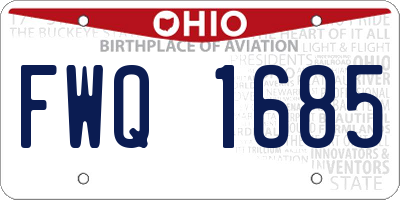 OH license plate FWQ1685