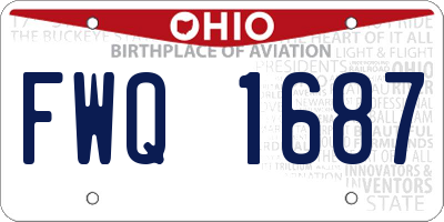 OH license plate FWQ1687