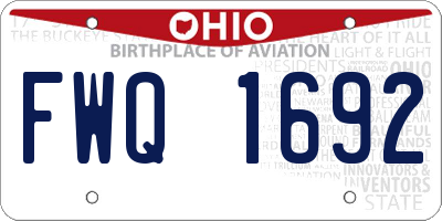 OH license plate FWQ1692