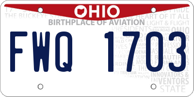 OH license plate FWQ1703