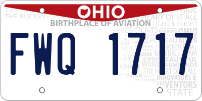OH license plate FWQ1717