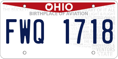OH license plate FWQ1718