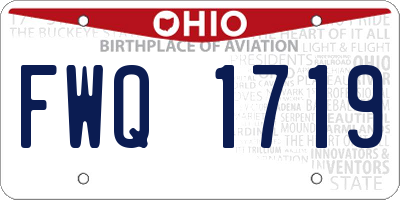 OH license plate FWQ1719