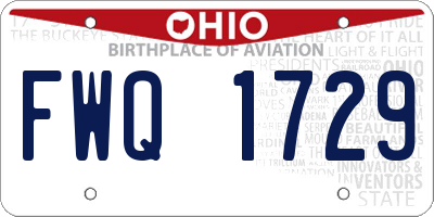 OH license plate FWQ1729