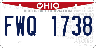OH license plate FWQ1738