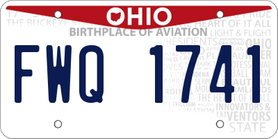 OH license plate FWQ1741