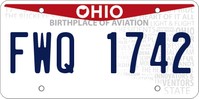 OH license plate FWQ1742