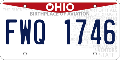 OH license plate FWQ1746