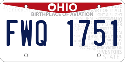 OH license plate FWQ1751