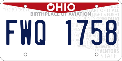 OH license plate FWQ1758