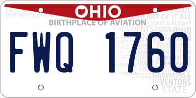 OH license plate FWQ1760