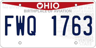 OH license plate FWQ1763