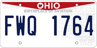 OH license plate FWQ1764