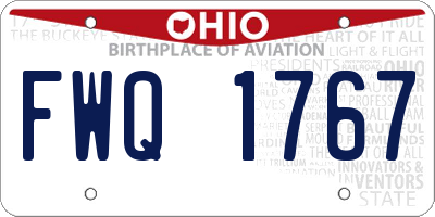 OH license plate FWQ1767