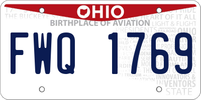 OH license plate FWQ1769