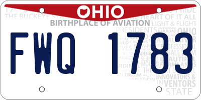 OH license plate FWQ1783