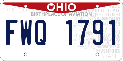 OH license plate FWQ1791
