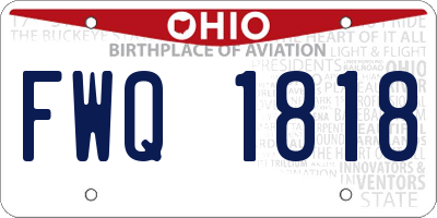 OH license plate FWQ1818