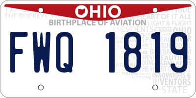 OH license plate FWQ1819